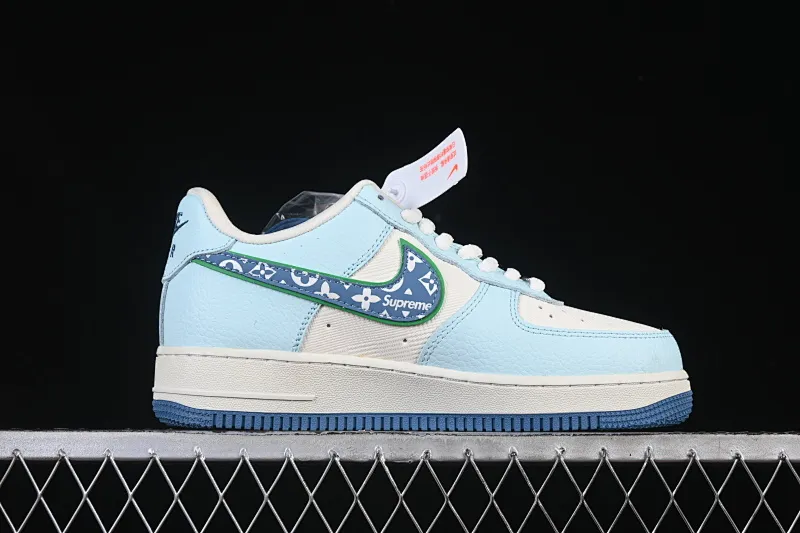 All categories Nk Air Force 1 Air Force series Nk Air Force 1 Low Air Force low-top Nike Air Force 1'07 Low LV joint white and blue Air Force 1 low-top casual sneakers YF9511-809